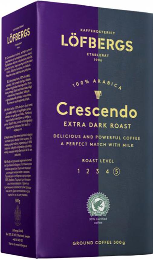 Кофе молотый LOFBERGS Crescendo Extra Dark Roast 500 г (12105)
