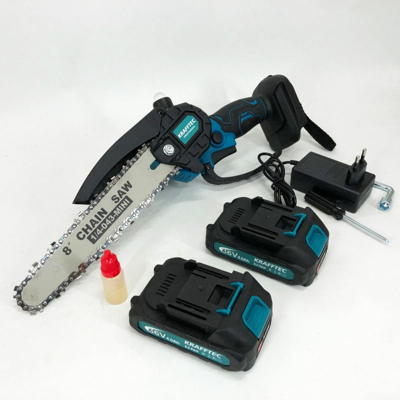 Пила ланцюгова міні Krafftec 36V 4 Ач 20 см в кейсі 2 акумулятори (tf6043) - фото 9 Пила ланцюгова міні Krafftec 36V 4 Ач 20 см в кейсі 2 акумулятори (tf6043) - фото 9