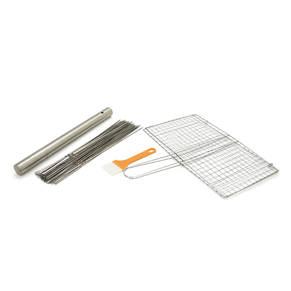Набор для гриля решетка 20x35 см/шампура 40 шт./шпажки 40 шт./металлическая туба (26839153)