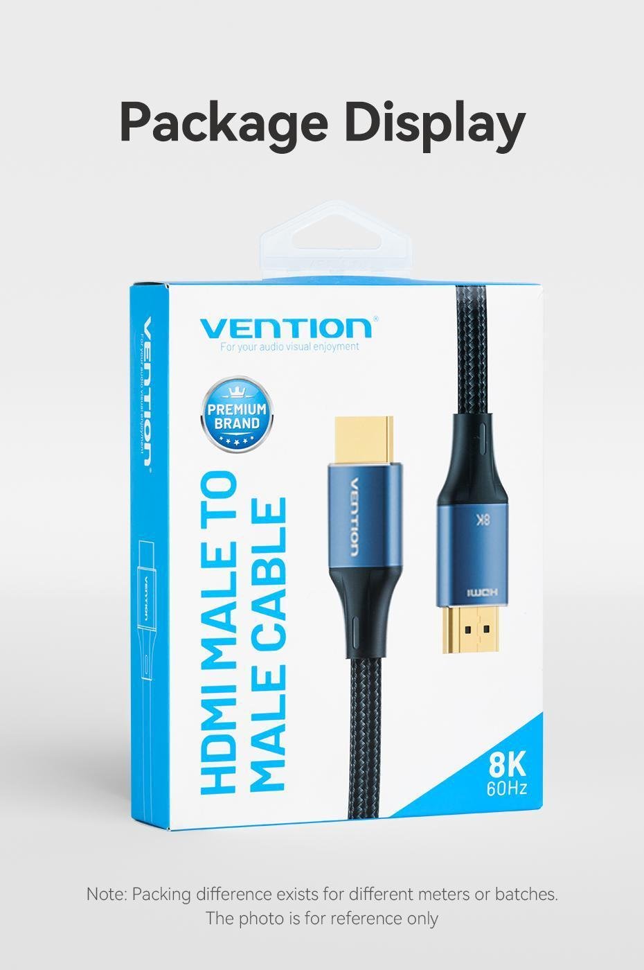 Кабель Vention HDMI 2.1 8K 60Hz 4K 120Hz 2K 144Hz 1080p 160Hz eARC, 12 біт, 48 Гбіт/с 1 м Чорний (ALGLF) - фото 19