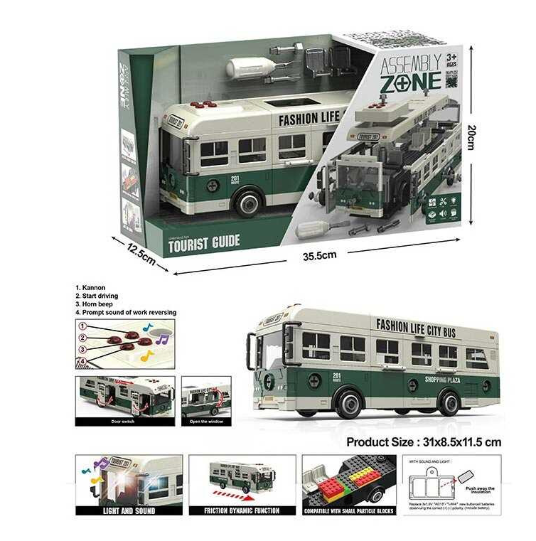 Автобус іграшковий YW 9099 A звуки/підсвічування салону/конструктор/інерція/викрутка/деталі що рухаються (2431326281) - фото 2 Автобус іграшковий YW 9099 A звуки/підсвічування салону/конструктор/інерція/викрутка/деталі що рухаються (2431326281) - фото 2