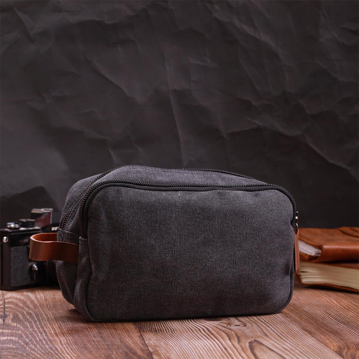 Мужская барсетка Vintage Bag 22233 из текстиля 2 отделения Черный - фото 7