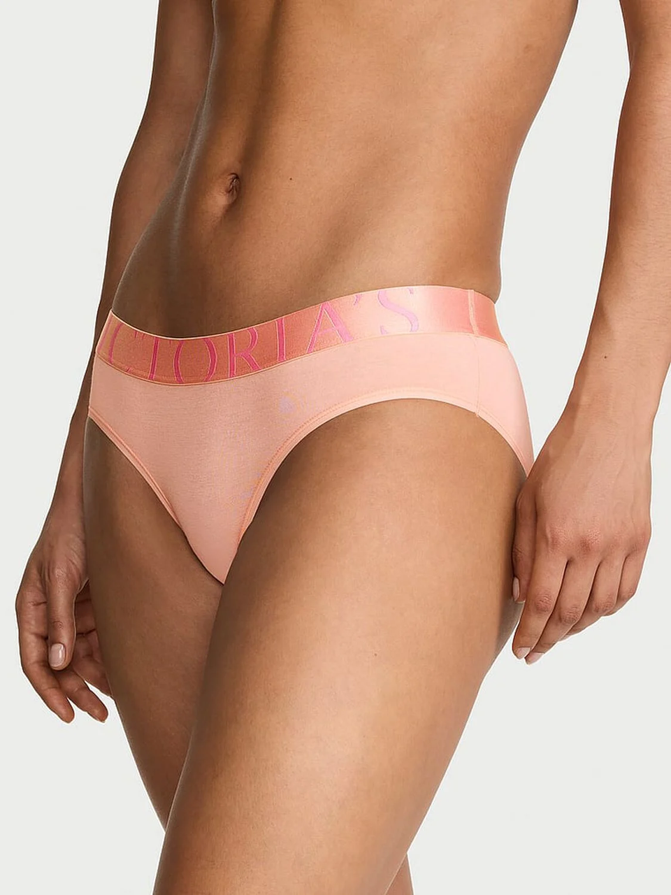 Трусики женские Victoria's Secret Exploded Logo Cotton Hiphugger L Персиковый (2896676582134)