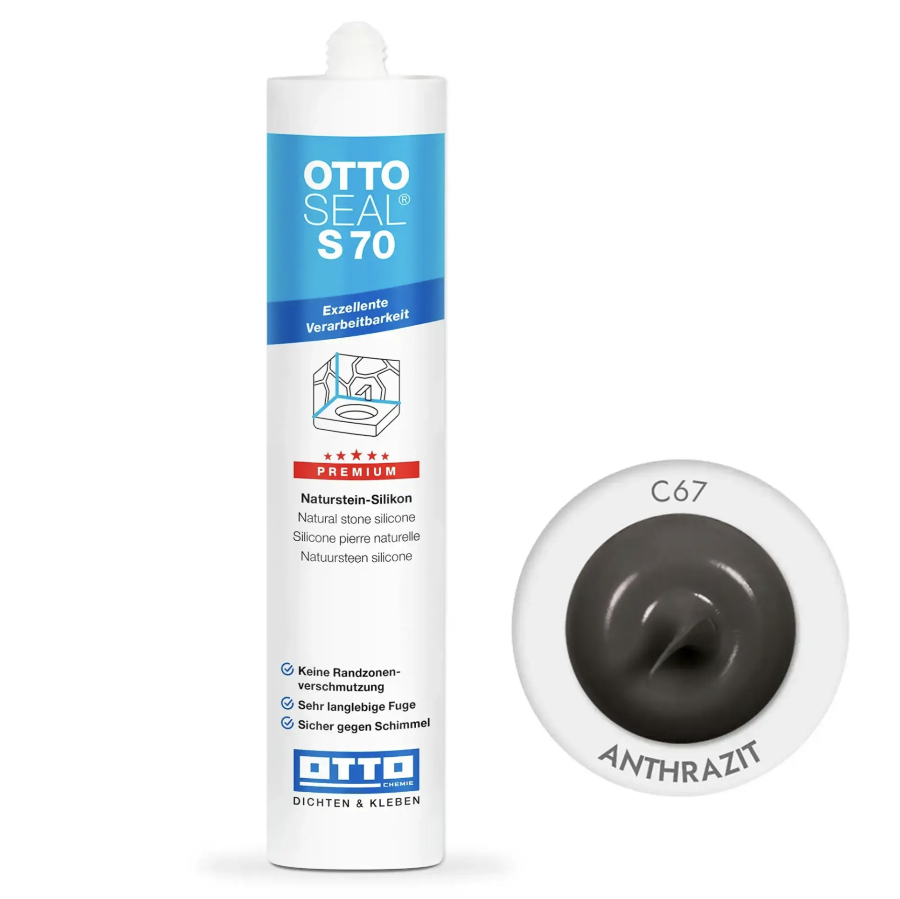 Герметик силіконовий OTTOSEAL S70 C67 Антрацитовий (8NTRANT0201)