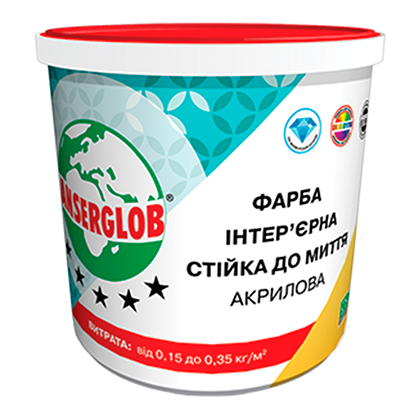 Фарба інтер'єрна Anserglob акрилова стійка до миття 7 кг (31872)