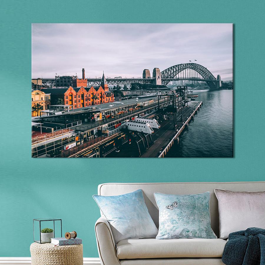 Картина город Мост Харбор-Бридж в Сиднее 80x54 см (A803-1)