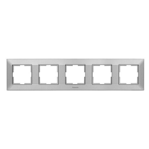 Рамка для розеток пятиместная горизонтальная Panasonic Arkedia Slim Серебристый (WNTF0805-2SL)