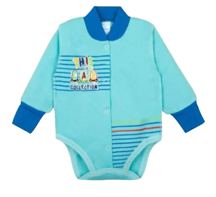 Боди детское хлопковое для мальчика на кнопках Gabbi Моя машина 62 см Ментоловый (10844)