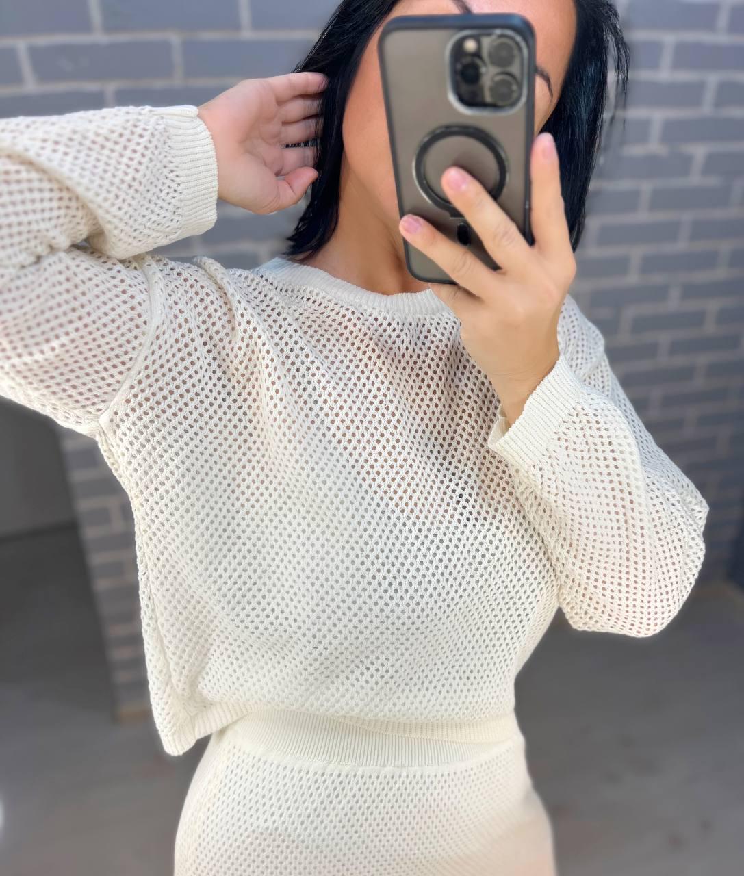 Костюм женский Mintas 2418-4208 длинная юбка с регланом OS Молочный (2545) - фото 7 Костюм женский Mintas 2418-4208 длинная юбка с регланом OS Молочный (2545) - фото 7