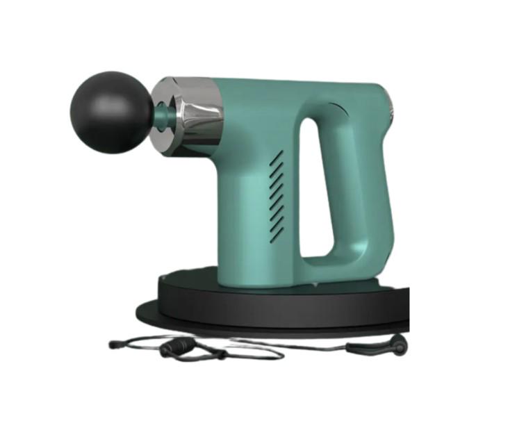 Ударний масажний пістолет Fascial Gun KH-740 з насадками портативний ручний масажер Зелений (1679778668)
