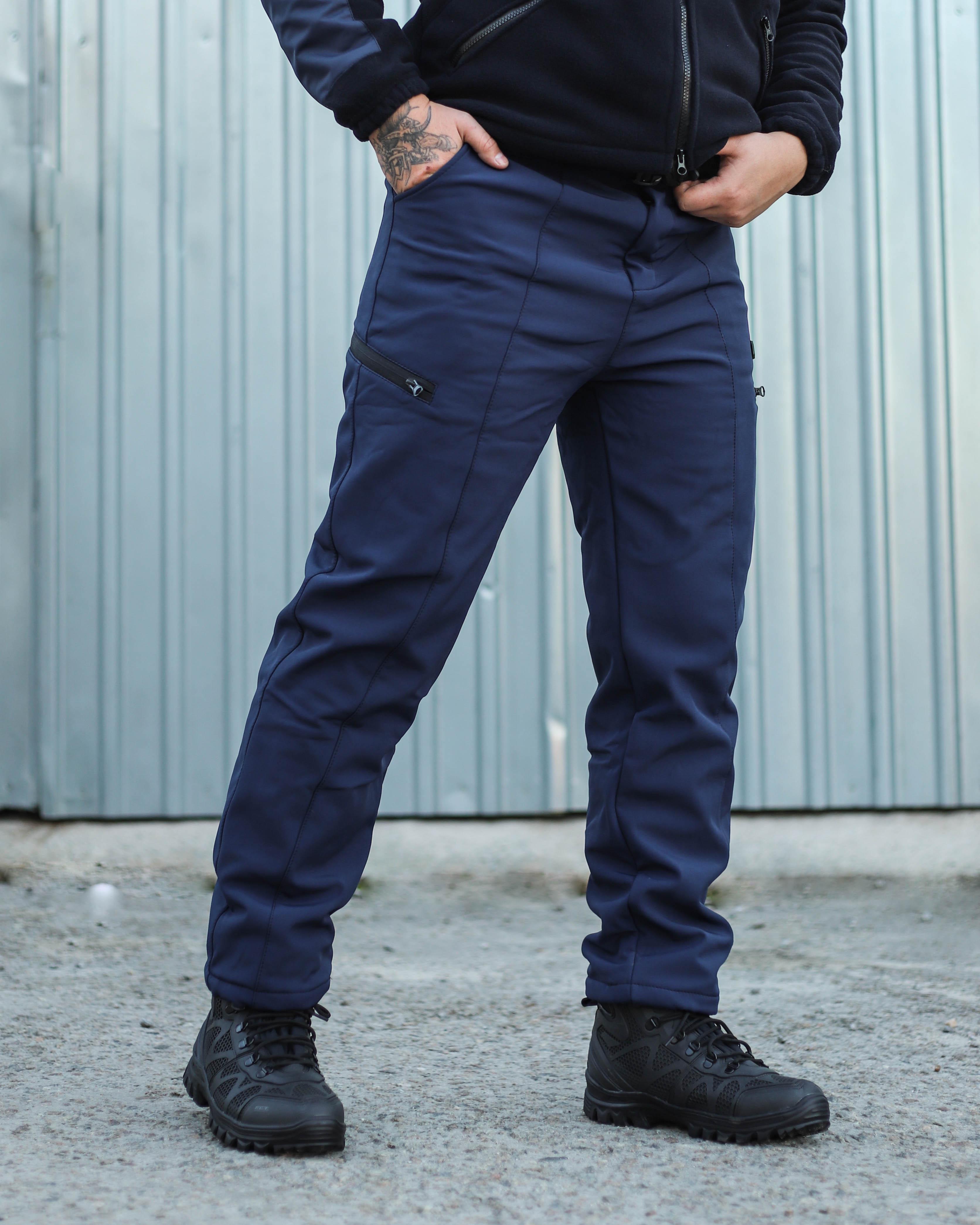 Штаны зимние FCT Design Софтшелл термофлис р. 56-58 Синий