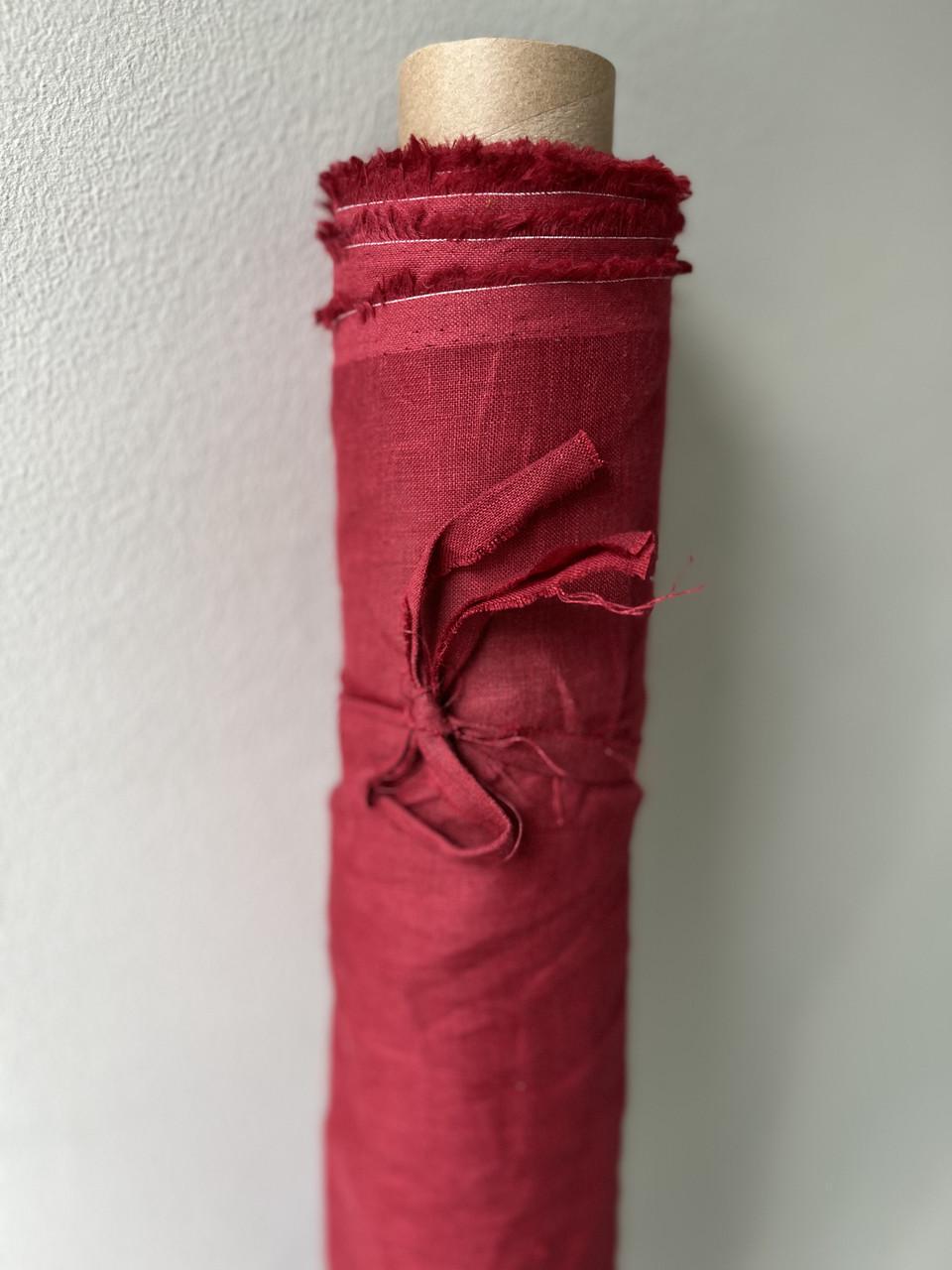 Ткань LINEN PLUS 100% лен 150 см 1358 Бордовый - фото 2