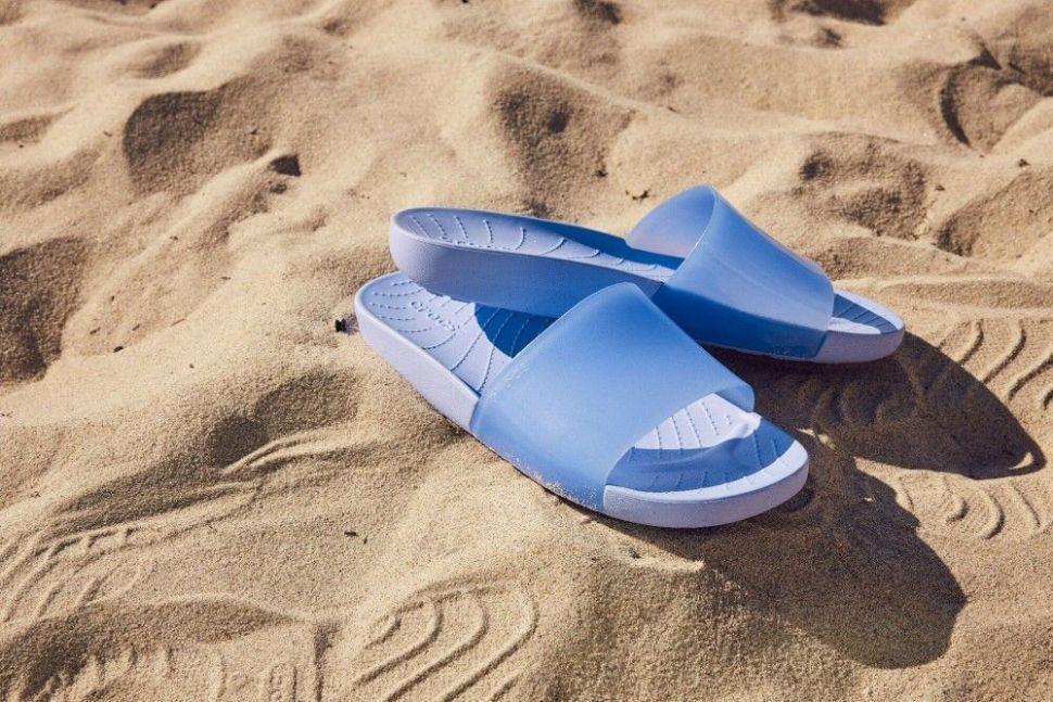 Шльопанці жіночі утеплені Crocs Slide Splash Moon Jelly р. 40-41 Синій (11596) - фото 10