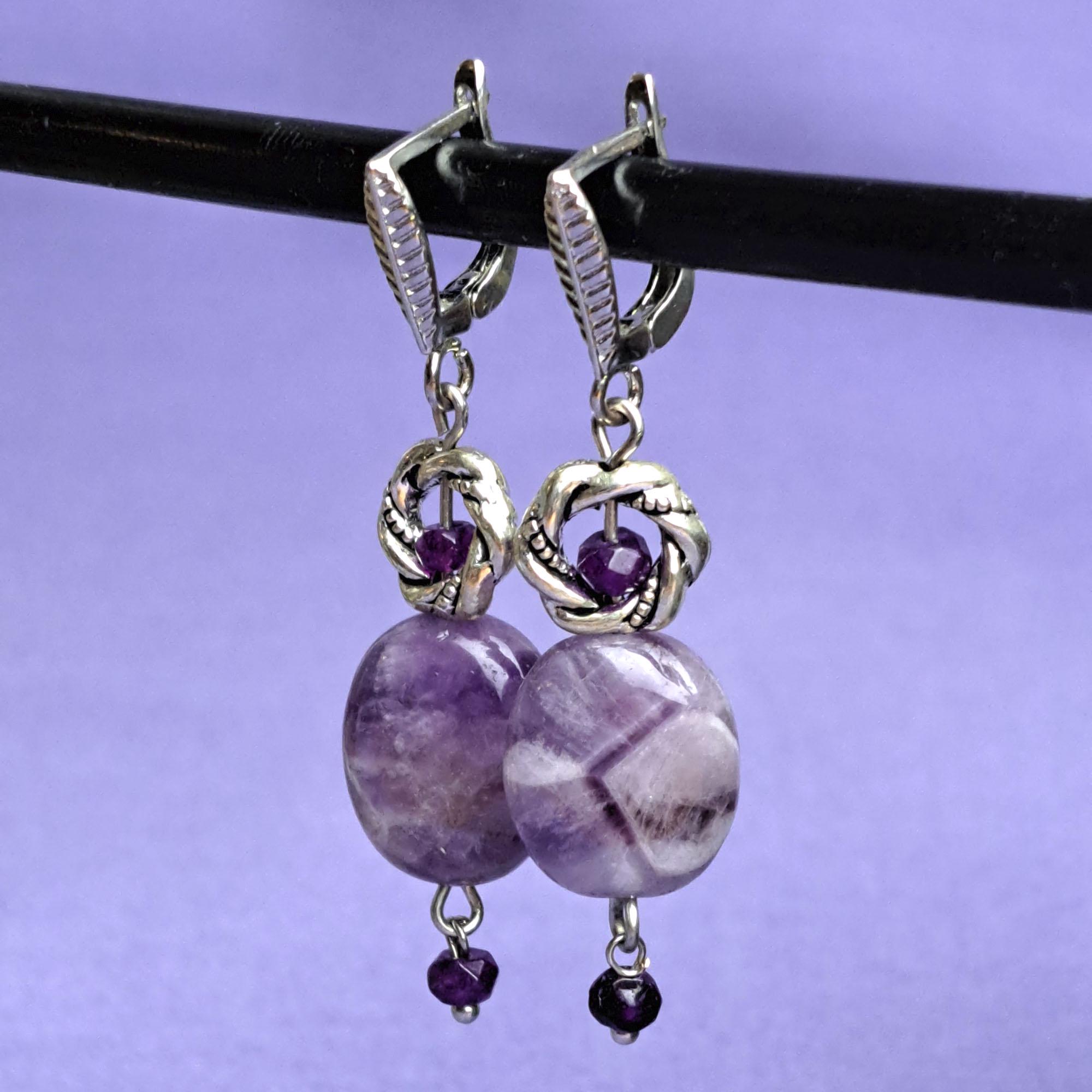 Серьги DARSANA Виктори из натурального камня аметист (DRSU501957)