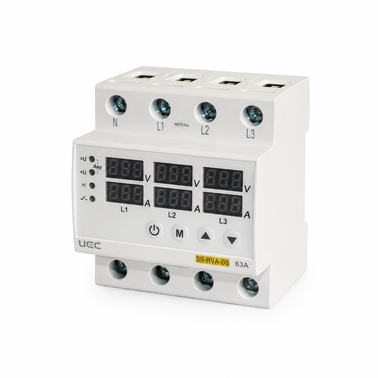 Реле напряжения UEC SB-RVA-08 4P 63A (SB-RVA-08-4-63)