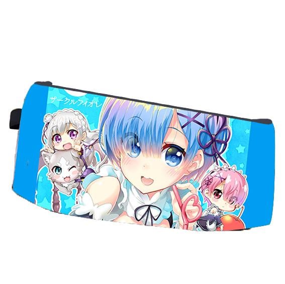 Пенал школьный аниме Жизнь с нуля в альтернативном мире Re Zero двухсторонний 22х11 см (pn_0125)