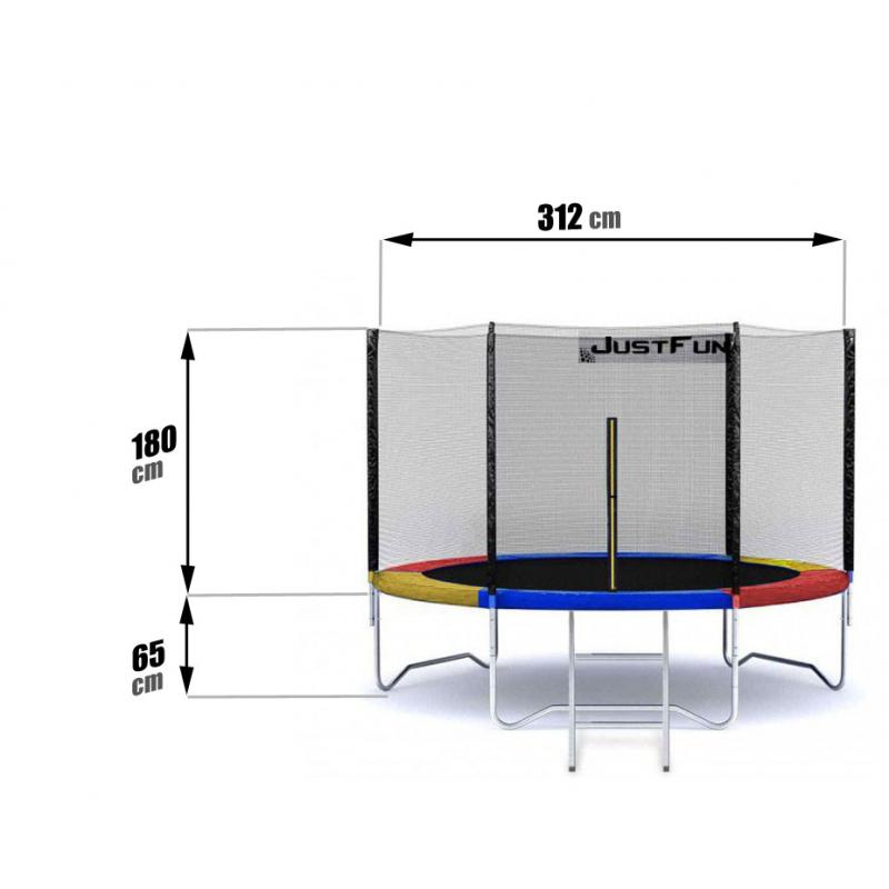 Батут Just Fun с сеткой 312 см Multicolor + лестница - фото 3