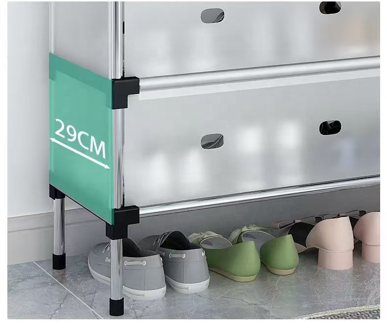 Шафа для взуття LS7932 на 4 полиці Modern Touch з металу та пластику Black (784780656) - фото 9