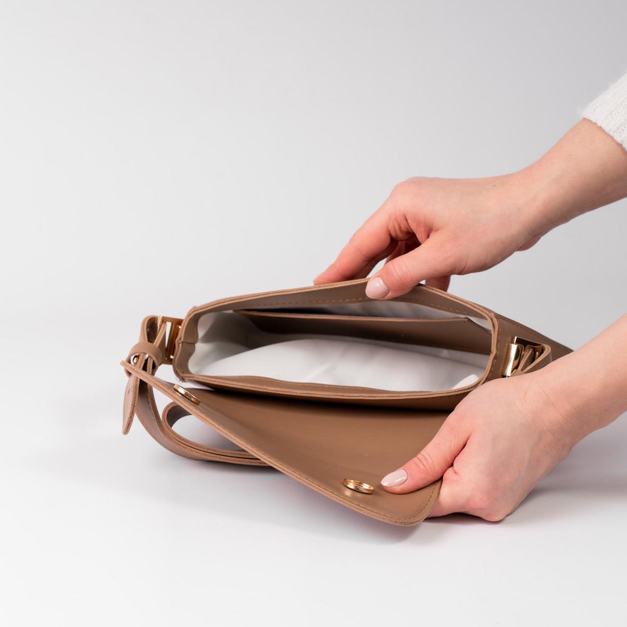 Сумка женская багет XENIA № 26-24 Темно-бежевый - фото 3