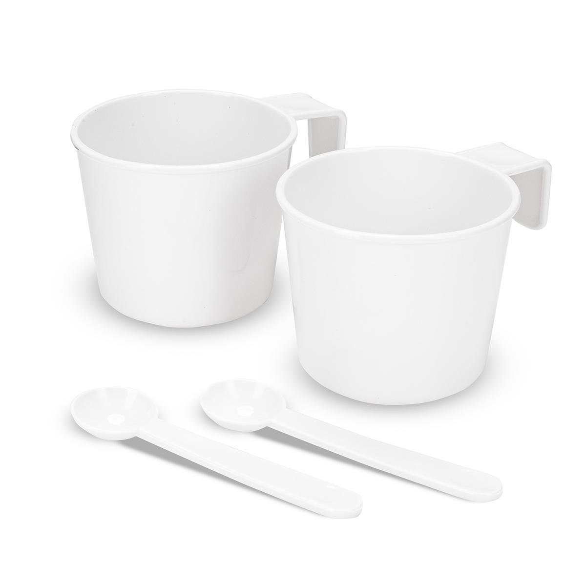 Електрочайник дорожній Kamille KM-1718A пластиковий з кружками та ложками 650 W 0,6 л Білий (124-84-1718A) - фото 3