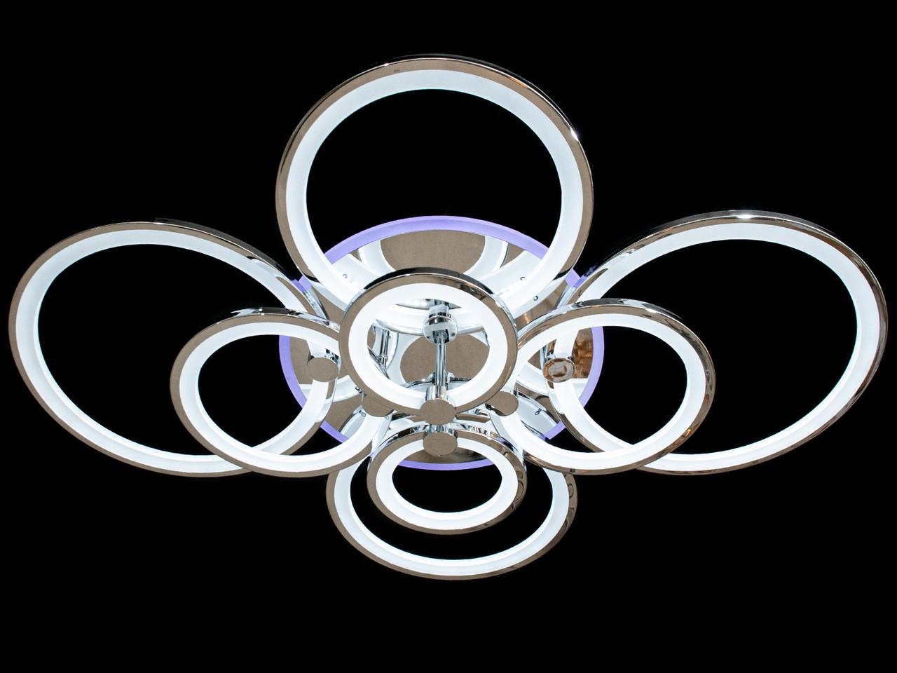 Люстра светодиодная 8022-8HR-LS хай-тек 175W на 25 кв.м Хром (1506609550) - фото 3 Люстра светодиодная 8022-8HR-LS хай-тек 175W на 25 кв.м Хром (1506609550) - фото 3