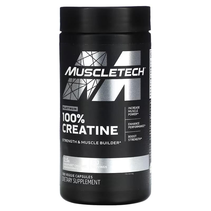 Креатин моногидрат MuscleTech Platinum 100% Creatine 100 растительных капсул