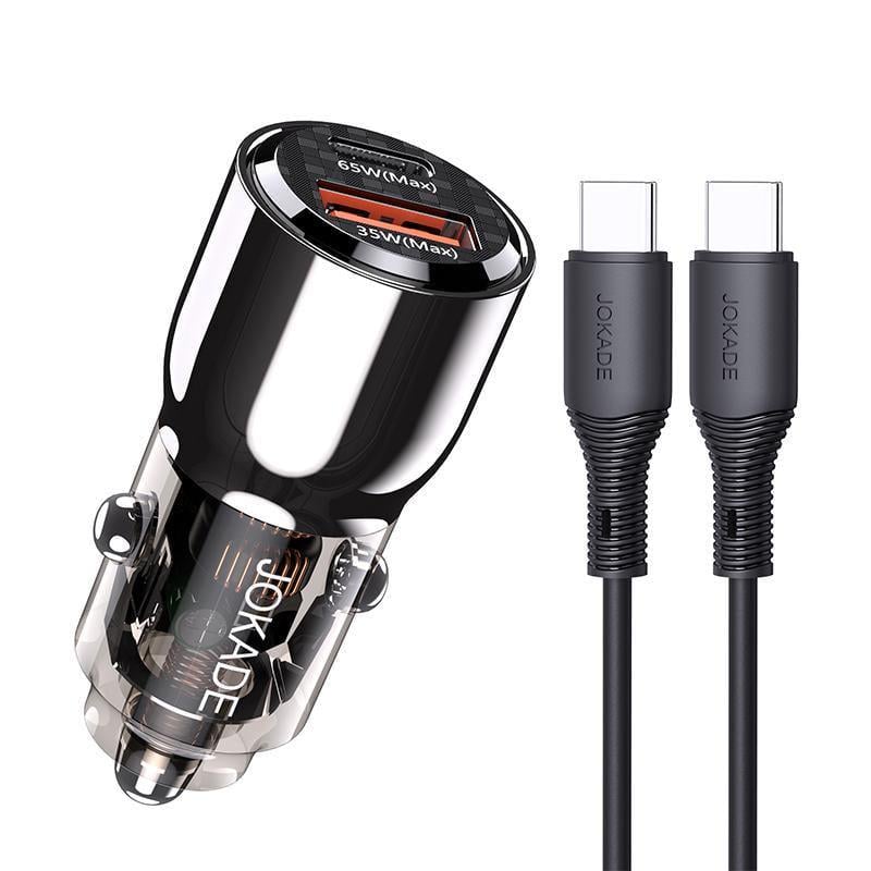 Автомобільний зарядний пристрій Jokade JH026 USB/USB-C/100W та кабель Type-C-Type-C Чорний (920052)