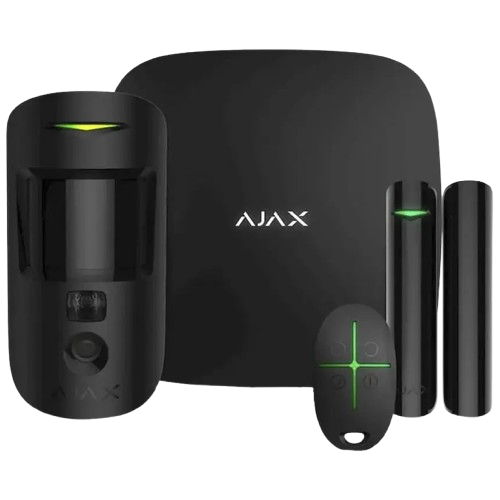 Комплект сигнализации Ajax StarterKit Cam HDR 8EU UA с тревожной кнопкой Черный (36943992)