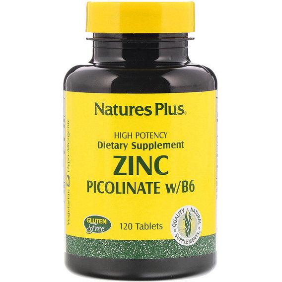 Микроэлемент Цинк Nature's Plus Zinc Picolinate w/B-6 120 Tabs (NTP3625)