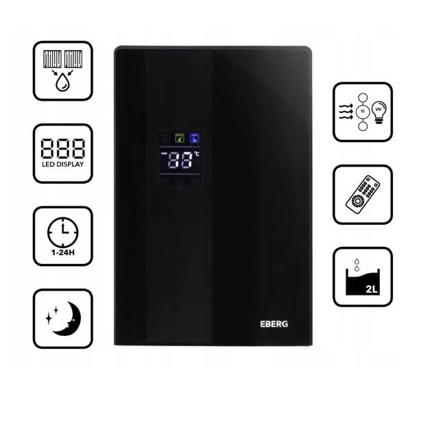 Осушитель воздуха EBERG с фотокаталитическим фильтром Черный (DH-1000 SMART) - фото 2 Осушитель воздуха EBERG с фотокаталитическим фильтром Черный (DH-1000 SMART) - фото 2