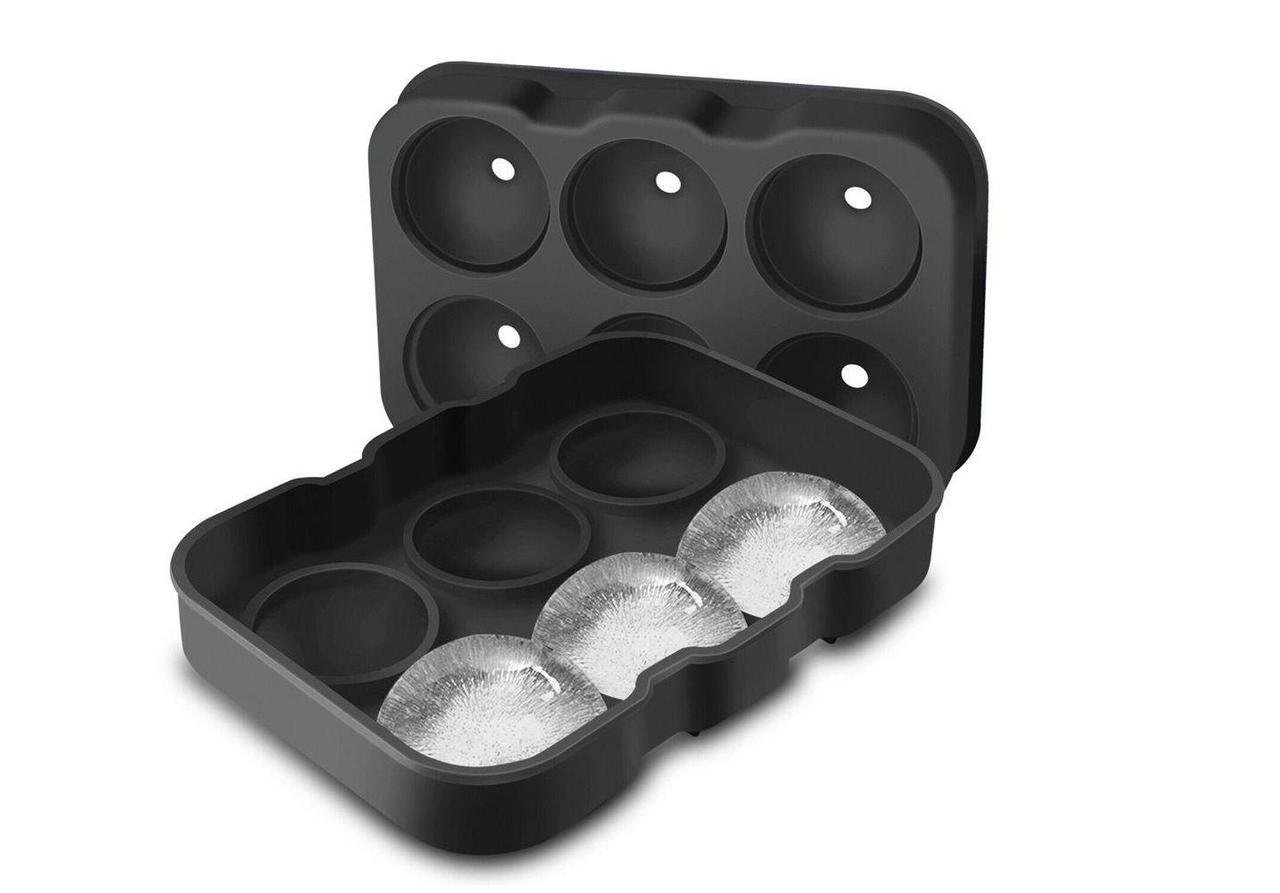 Форма для льоду силіконова ICof Куля 6 комірок Чорний (Е051355)