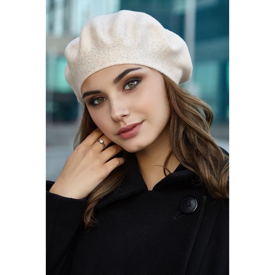 Берет женский двойной мягкий Braxton 5119-1 one size Кремовый