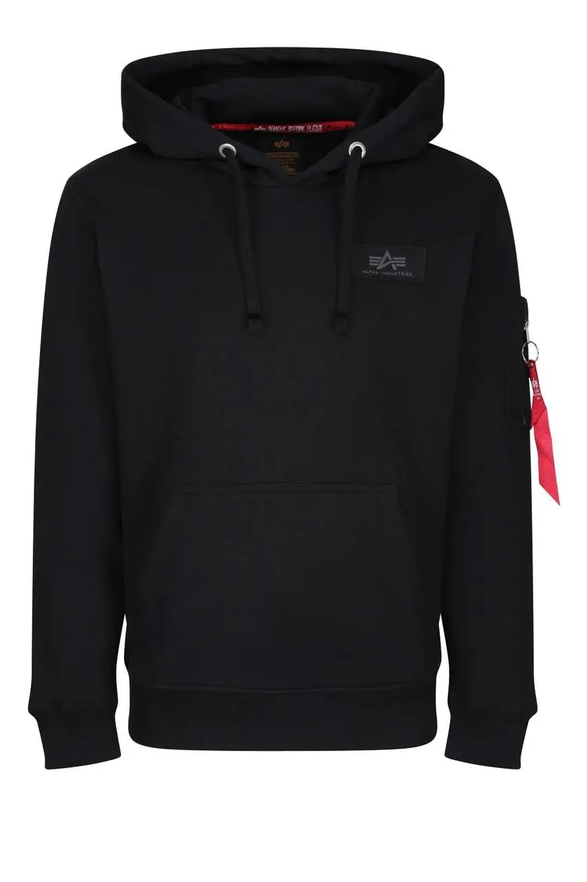 Худі Alpha Industries Back Print Hoody Foll Print M Black/Chrome (178318FP/373)