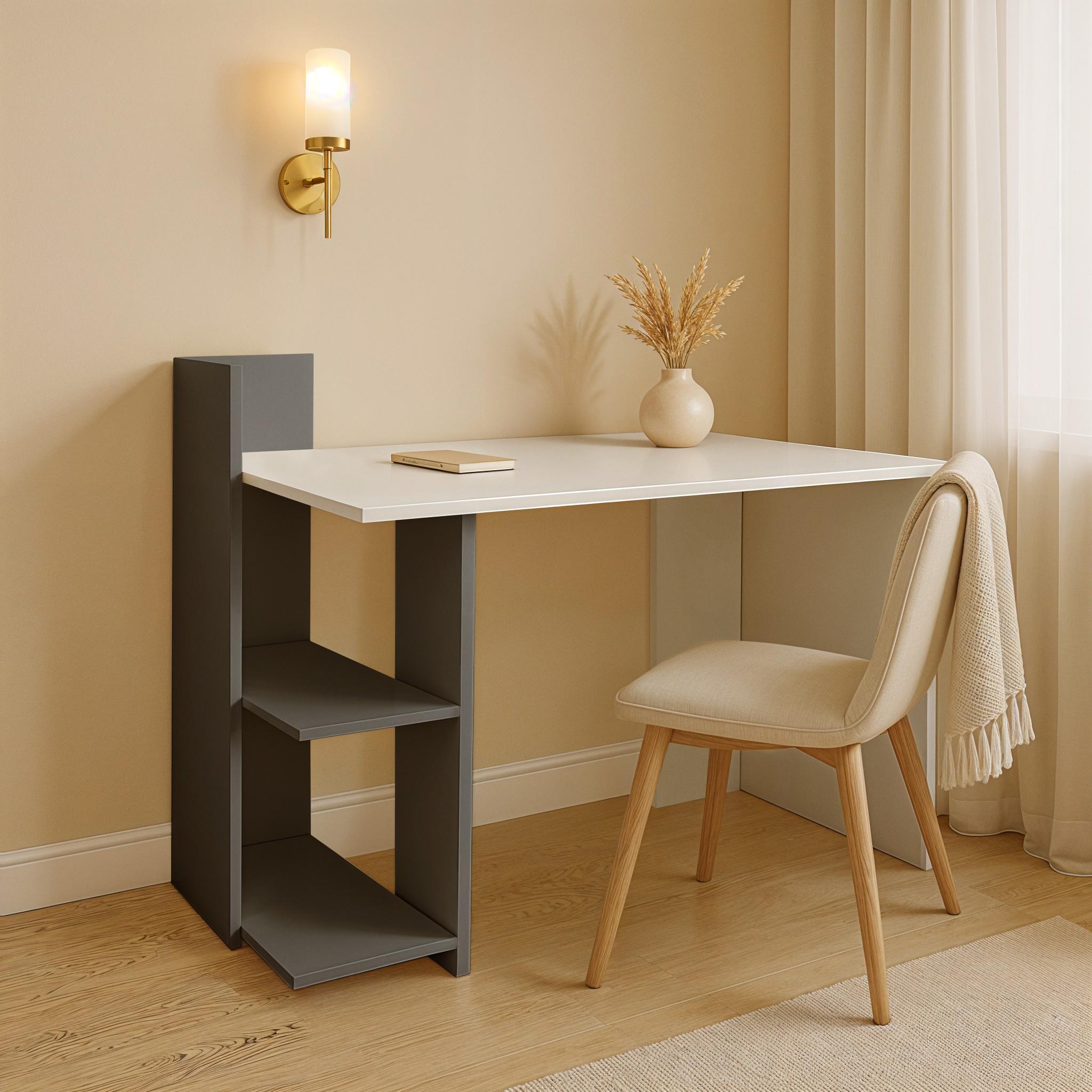 Письмовий стіл з полицями Modern 1116х516х750 мм Білий/Антрацит - фото 1 Письмовий стіл з полицями Modern 1116х516х750 мм Білий/Антрацит - фото 1