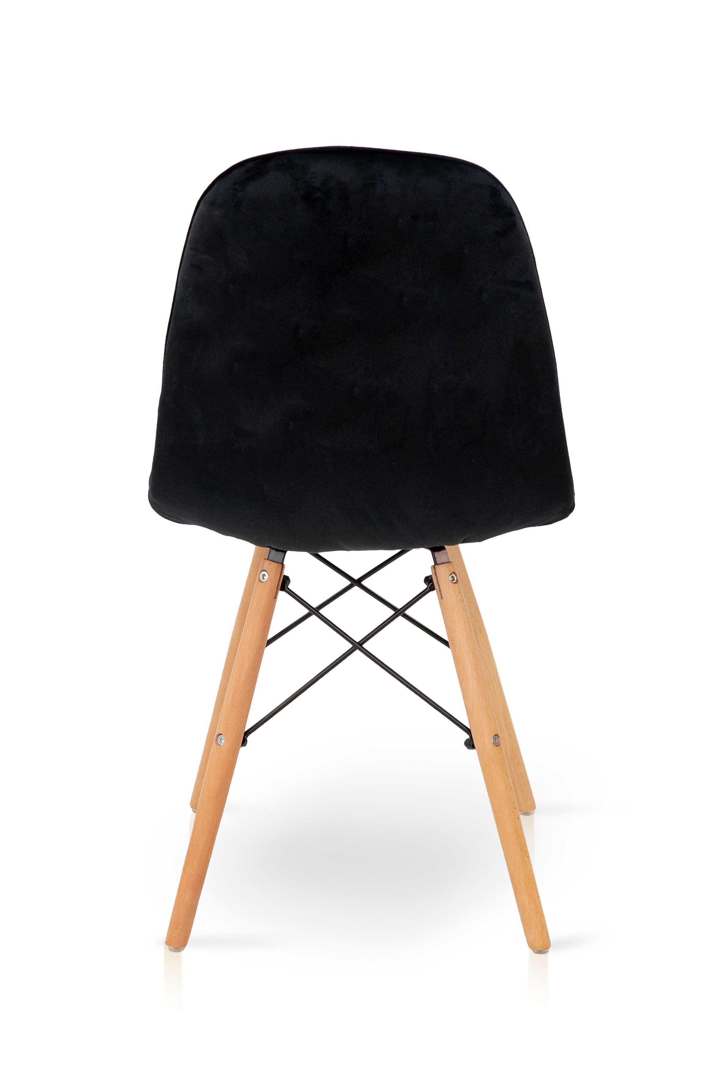 Стілець для кухні та вітальні Джастін Justin велюр 460х840х500 мм Чорний (GAА0057238) - фото 4 Стілець для кухні та вітальні Джастін Justin велюр 460х840х500 мм Чорний (GAА0057238) - фото 4