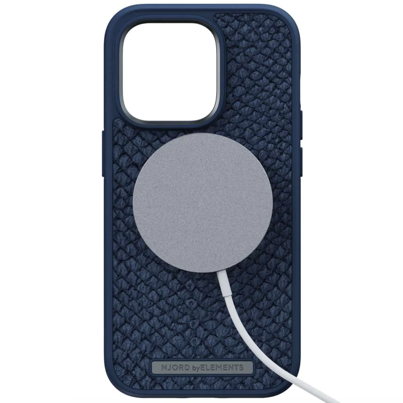 Чохол-накладка Njord Salmon Leather MagSafe Case for iPhone 14 Pro, Blue (NA44SL01) - фото 4