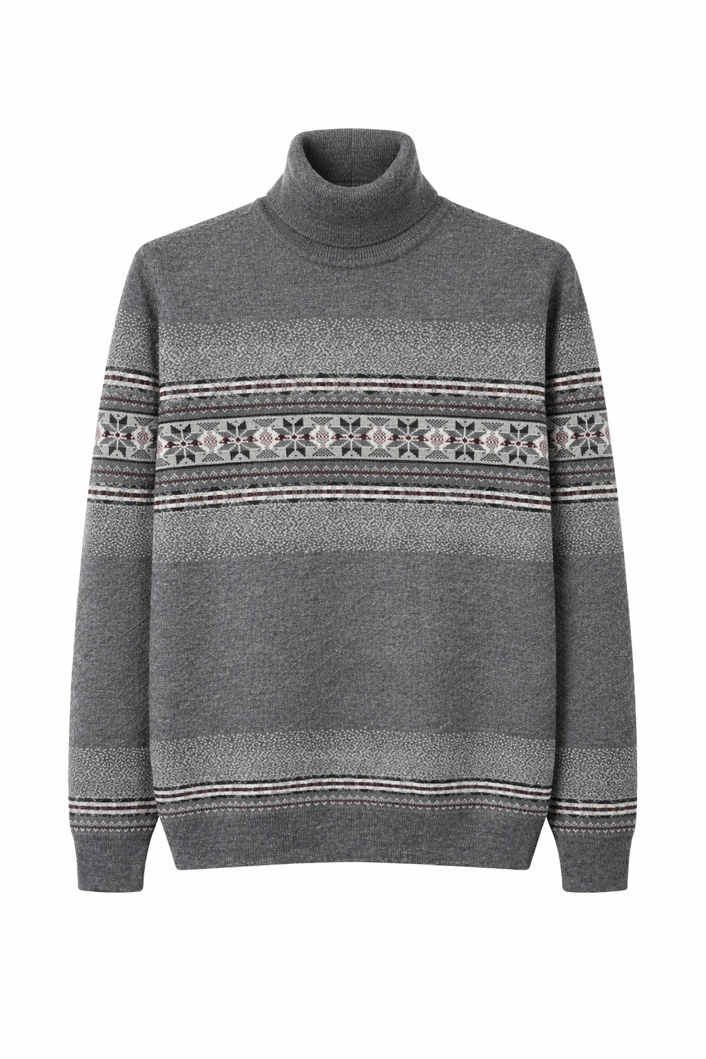 Светр чоловічий з коміром-гольф M Сірий (127417/31445057)