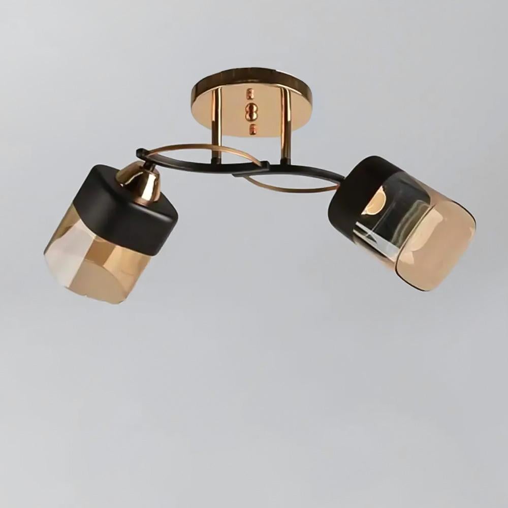 Люстра потолочная Light House SH-19339/2 FG/BK 490х150х250 мм Черный/Золотой/Медовый