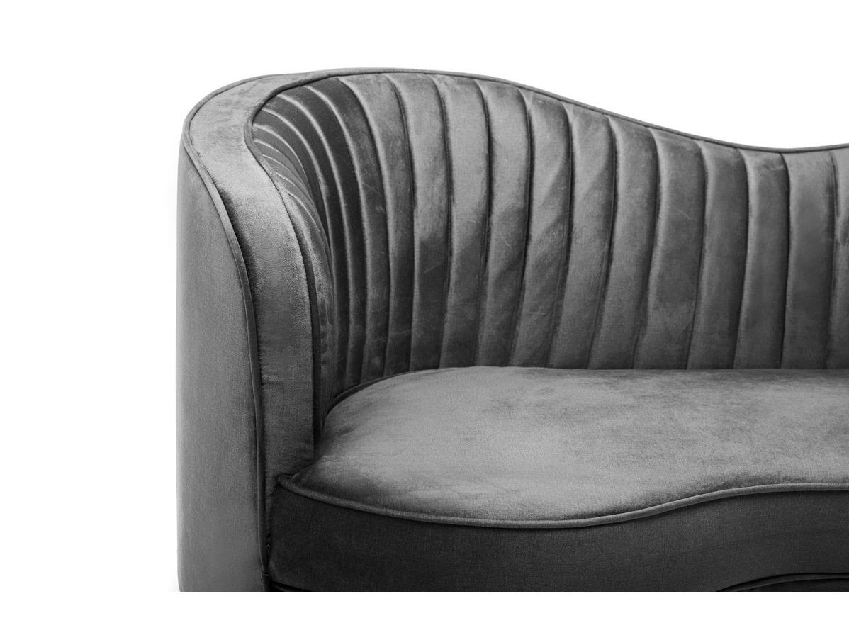 Диван-софа Vetro Mebel Моніка латунь/дерево/тканина велюр 1850х870х840 мм Золотий/Сірий - фото 7 Диван-софа Vetro Mebel Моніка латунь/дерево/тканина велюр 1850х870х840 мм Золотий/Сірий - фото 7