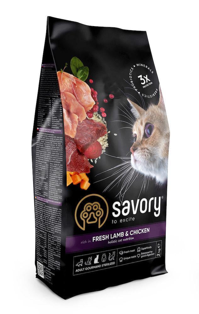 Сухий корм Savory Cat Steril Fresh Lamb&Chicken для стерилізованих котів Ягня та курка 8 кг