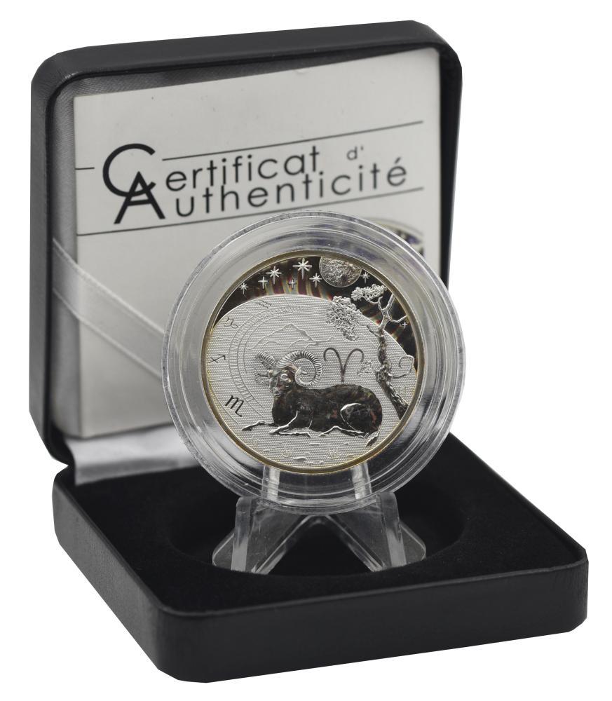 Камерун 500 франков 2010 Серебро UNC Знаки зодиака Овен (М20584)