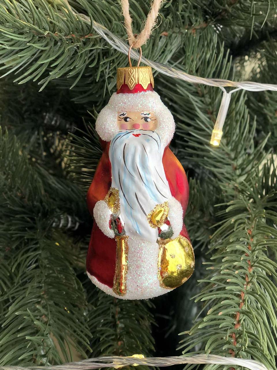 Игрушка елочная Святой Николай с подарком формованная