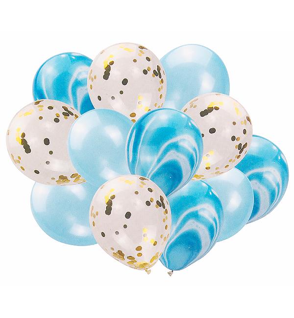 Воздушные шарики набор 12 шт. Ø 35 см Stains/Blue