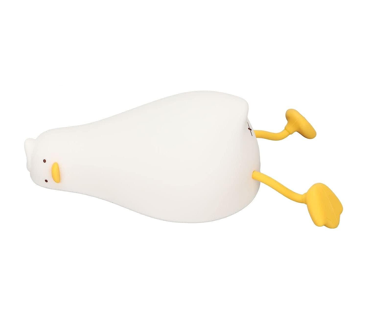 Ночник светодиодный Утка детский силиконовый аккумуляторный с сенсорным управлением 3 уровня яркости 21,5x10 см Теплый белый (D-0151)