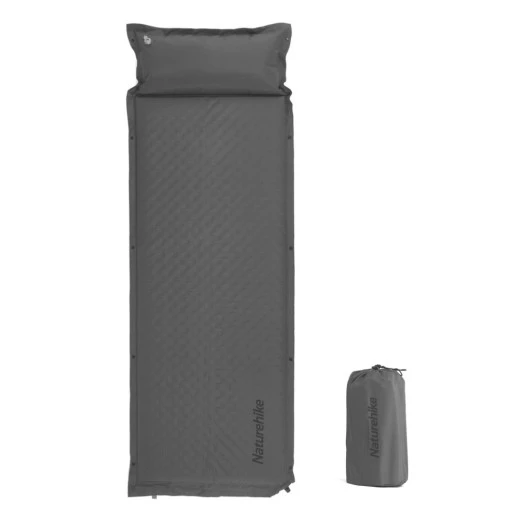 Коврик самонадувающийся одноместный с подушкой Naturehike CNK2300DZ014 D01 60 мм Graphite (6976507663953)