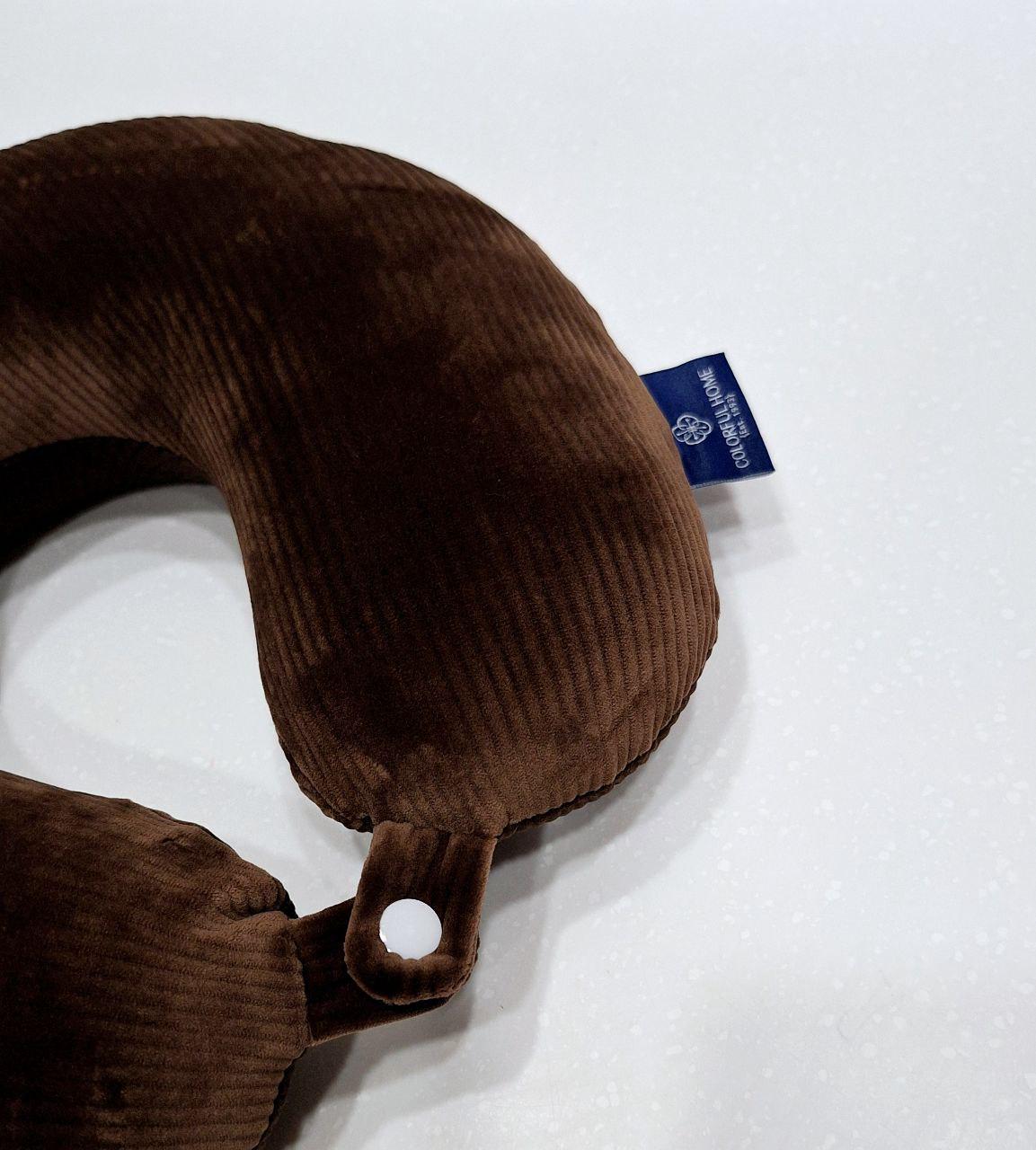 Подушка-рогалик дорожня Colorful Home з ефектом пам'яті Коричневий (721) - фото 2 Подушка-рогалик дорожня Colorful Home з ефектом пам'яті Коричневий (721) - фото 2