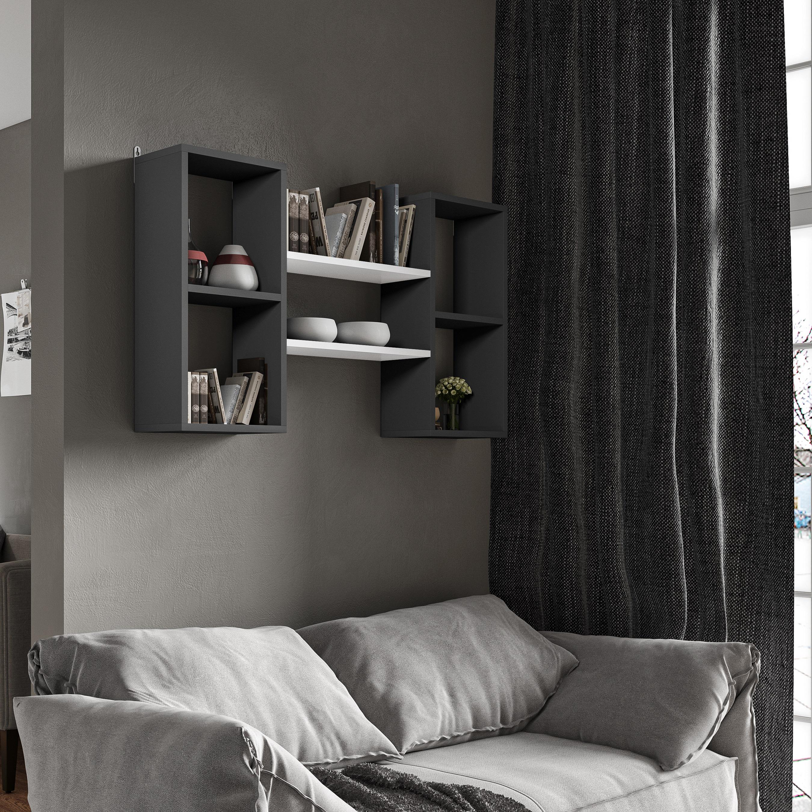 Полка навесная Moreli T-11 1010x600x180 мм Антрацитовый/Белый (ns-t11-antracit-white)