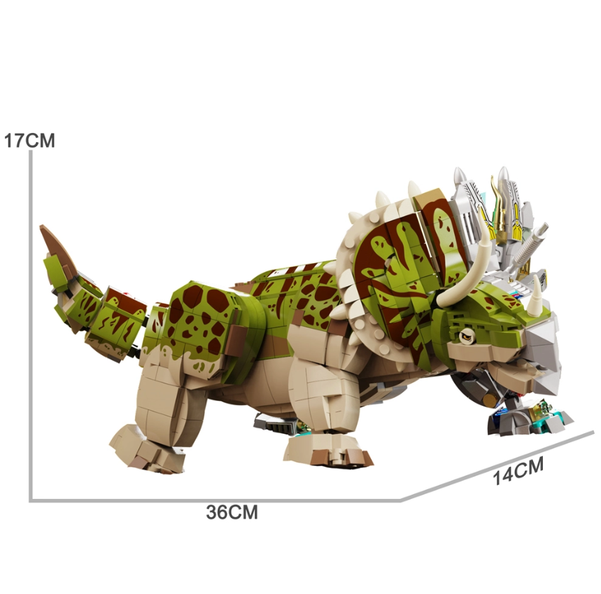 Конструктор детский механический Динозавр Трицератопс 1368 дет. (22792495) - фото 3