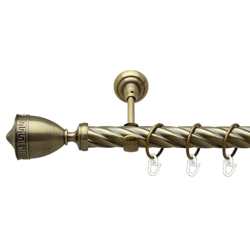 Карниз Orvit Афіна металевий однорядний відкритий скручена труба кільце металеве 25 мм 160 см Антик (00-00018288)