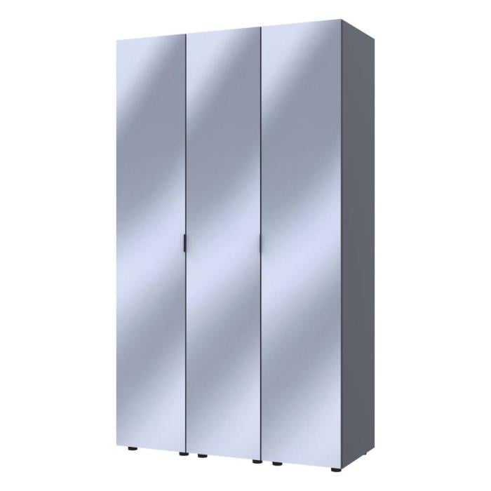 Шкаф-пенал для одежды Doros Гелар-3 3 Зеркала 117х49,5х203,4 см Графит (DRS-011126) - фото 3